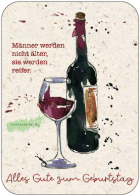 Alles Gute zum Geburtstag (Rotwein Glas und Flasche) - TAURUS Kunstkarten