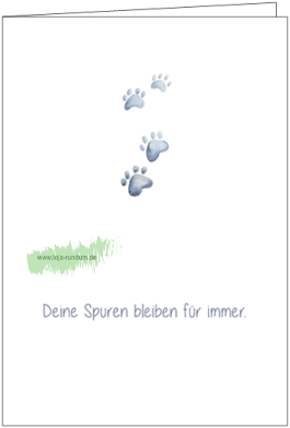 Deine Spuren bleiben für immer. (Hundepfotenabdrücke) - TAURUS Kunstkarten