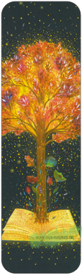 Tree grows out of book - BOOKMARK - TAURUS art cards