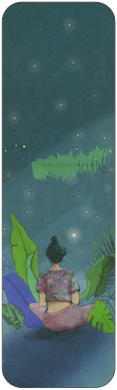 Woman from behind in leaves - BOOKMARK - TAURUS art cards