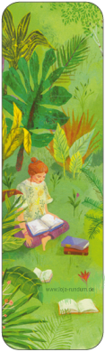 Woman reading on a lawn - BOOKMARK - TAURUS art cards