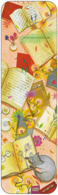 Cat between books - BOOKMARK - TAURUS art cards