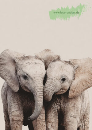 Seite an Seite Elefanten