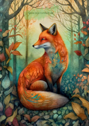 Tiere des Waldes Fuchs