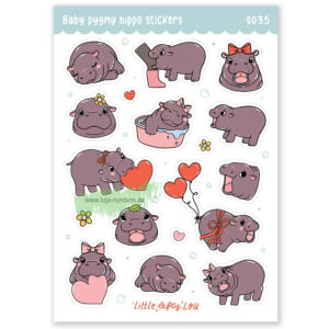 Aufkleber Baby Zwergflusspferd