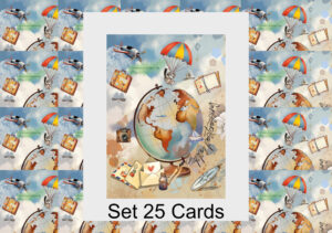 Weltkugel - Happy Postcrossing - Set 25 Karten