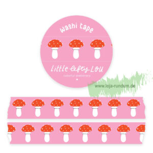 Washi Tape Pink Mushrooms