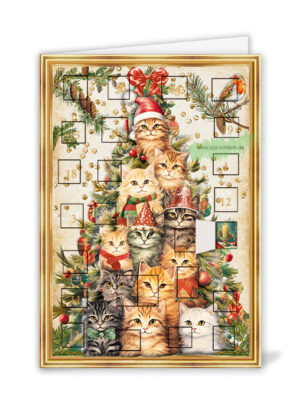 Advent Calendar - Cats in front of Christmas tree - Edition Tausendschön
