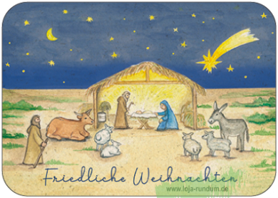 Friedliche Weihnachten (Krippenszene) - TAURUS Kunstkarten
