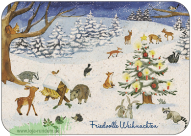 Friedvolle Weihnachten (Waldweihnacht) - TAURUS Kunstkarten