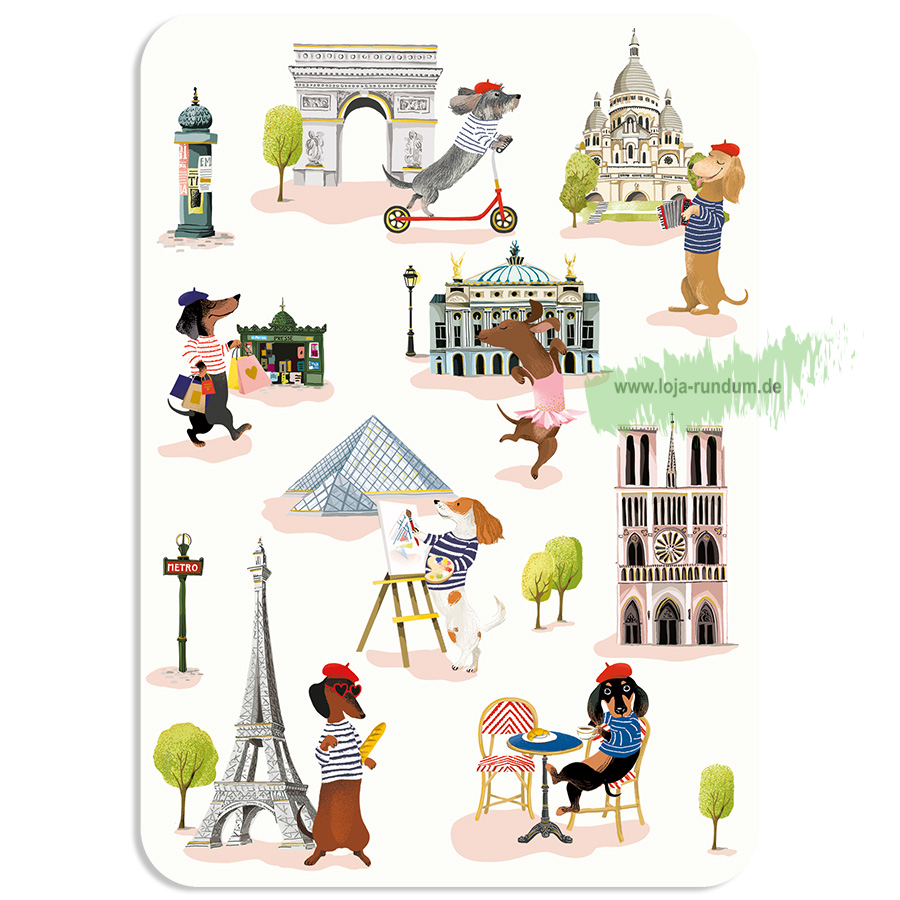 Dachshunds in Paris - Cartesdart