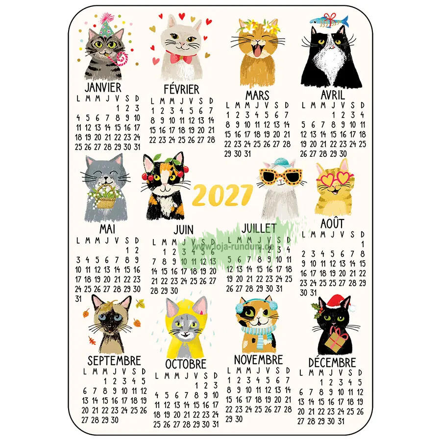 2027 CALENDAR Cats - Cartesdart