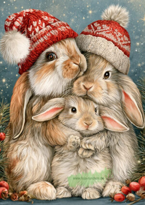 Weihnachtskuscheltiere: Kaninchen