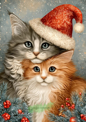 Weihnachtskuscheltiere: Katzen