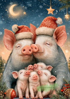 Weihnachtskuscheltiere: Schweinchen