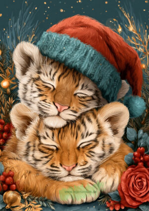 Weihnachtskuscheltiere: Tiger Welpen