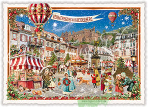 Städte-Postkarte, Heidelberg – Weihnachtsmarkt - Edition Tausendschön PK1375